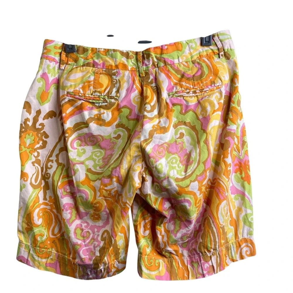 J Crew Women's Pastel‎ Paisley Print Shorts Size 2 Preppy Beachy Low Rise Boho